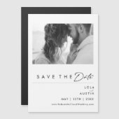 Moderne minimalist bespaart de datum magneet magnetische uitnodiging (Voorkant / Achterkant)