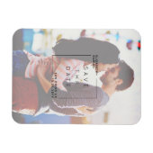 Moderne minimalist Bewaar de datum Foto Wit Magneet (Horizontaal)