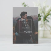 Moderne minimalist Bewaar de datum Fotokaart Bedankkaart (Staand voorkant)