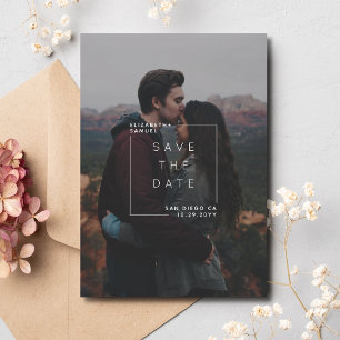 Moderne minimalist Bewaar de datum Fotokaart Bedankkaart