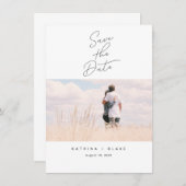 Moderne minimalist Bewaar de datum Fotokaart Kaart (Voorkant / Achterkant)