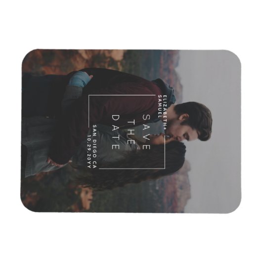 Moderne minimalist Bewaar de datum Fotokaart Magneet (Horizontaal)