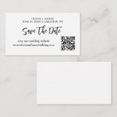 Moderne minimalist Bewaar de datum Kaart | QR-code (Voorkant / Achterkant)