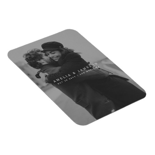 Moderne minimalist Bewaar de datumfoto Magneet (Rechterzijde)