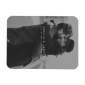 Moderne minimalist Bewaar de datumfoto Magneet (Horizontaal)