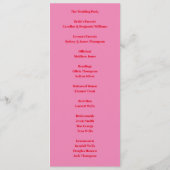 Moderne minimalist Bold Helder Roze Rood Tall Programmakaart (Achterkant)