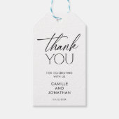 Moderne minimalist dank u bruiloft gunst cadeaulabel (Voorkant)