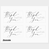 Moderne minimalist dank u bruiloft gunst rechthoekige sticker (Vel)