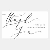 Moderne minimalist dank u bruiloft gunst rechthoekige sticker (Voorkant)