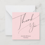 Moderne minimalist dank u lief 16 roze notitiekaartje (Voorkant)