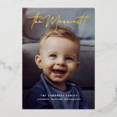 Moderne minimalist De Merriest Vakantie Fotokaart Folie Feestdagenkaart (Voorkant)