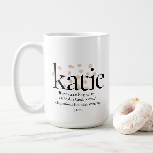 Moderne minimalist Definieer Katie 15oz Koffie Mok (Met donut)