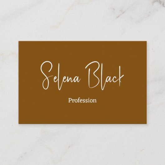 Moderne minimalist | Elegant bruin en QR-code Visitekaartje (Voorkant)