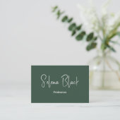 Moderne minimalist | Elegant groen & QR-code Visitekaartje (Staand voorkant)
