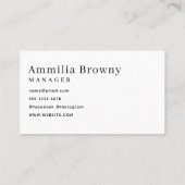 Moderne Minimalist | Elegant Professioneel Schrift Visitekaartje (Achterkant)