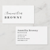 Moderne Minimalist | Elegant Professioneel Schrift Visitekaartje (Voorkant / Achterkant)