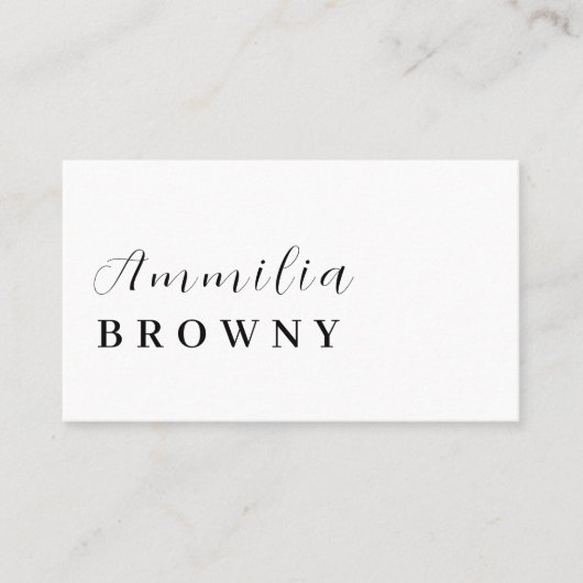 Moderne Minimalist | Elegant Professioneel Schrift Visitekaartje (Voorkant)