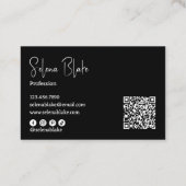 Moderne minimalist | Elegant vet en QR-code Visitekaartje (Achterkant)