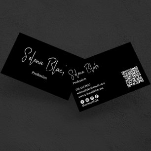 Moderne minimalist   Elegant vet en QR-code Visitekaartje