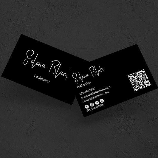 Moderne minimalist | Elegant vet en QR-code Visitekaartje