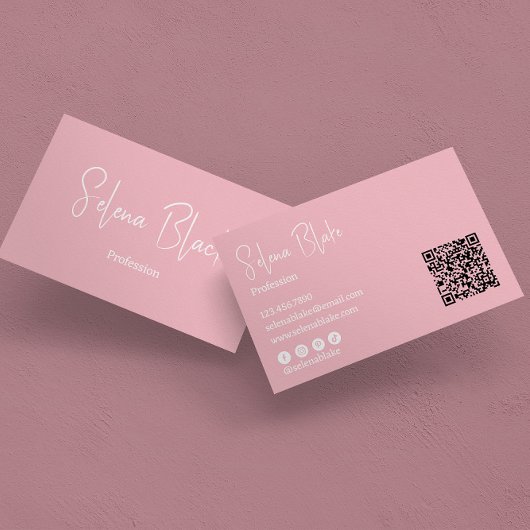 Moderne minimalist | Elegante Blossom & QR Code Visitekaartje