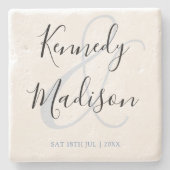 Moderne Minimalist ✨💍 Elegante Eenvoudige Trouwda Stenen Onderzetter (Voorkant)