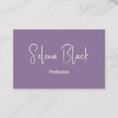 Moderne minimalist | Elegante Paarse en QR-code Visitekaartje (Voorkant)