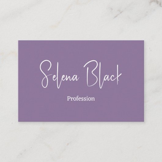 Moderne minimalist | Elegante Paarse en QR-code Visitekaartje (Voorkant)