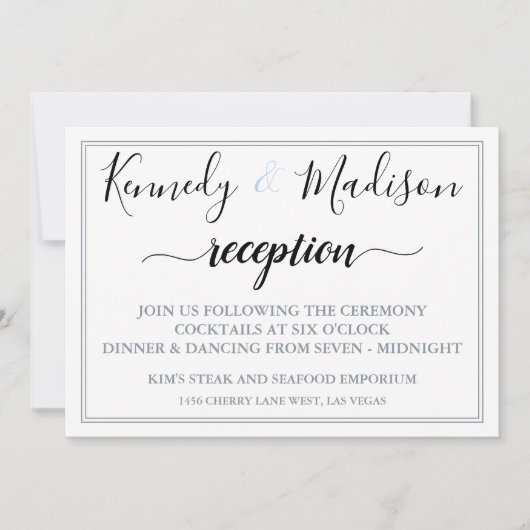 Moderne Minimalist ✨💍 Elegante Trouwreceptie Kaart (Voorkant)