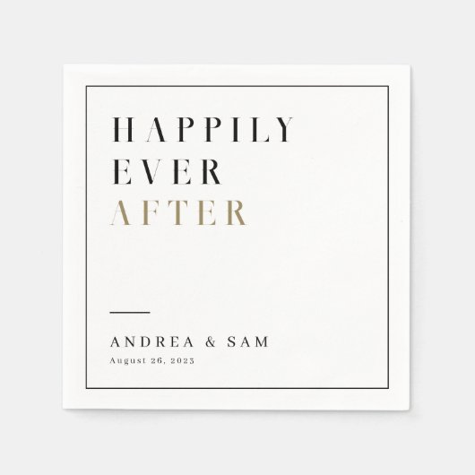 Moderne minimalist gelukkig ooit na bruiloft servet (Voorkant)
