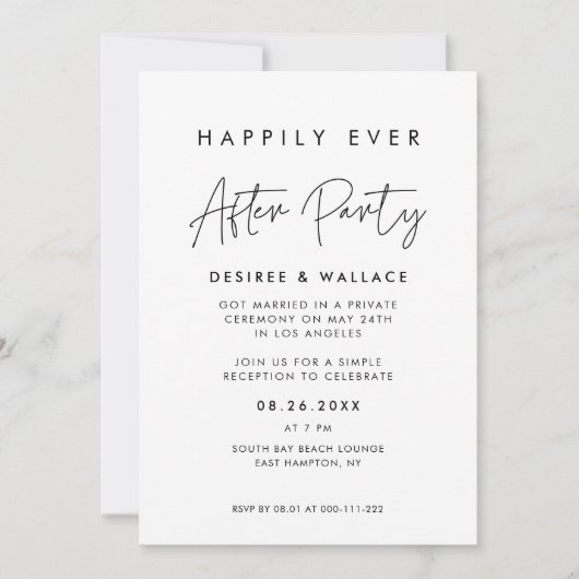 Moderne minimalist Gelukkig ooit na feest Kaart (Voorkant)