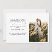 Moderne minimalist getrouwd 2 fotoscript bruiloft aankondiging (Achterkant)