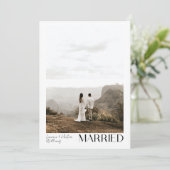 Moderne minimalist getrouwd 2 fotoscript bruiloft aankondiging (Staand voorkant)