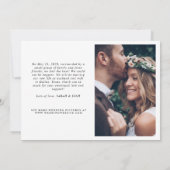 Moderne minimalist getrouwd 2 fotoscript bruiloft aankondiging (Achterkant)