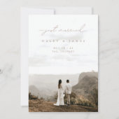 Moderne minimalist gewoon gehuwd met fotohuwelijk aankondiging (Voorkant)