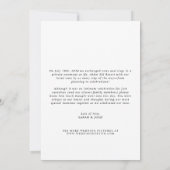 Moderne minimalist gewoon gehuwd met fotohuwelijk aankondiging (Achterkant)