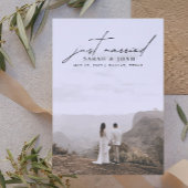 Moderne minimalist gewoon gehuwde foto's bruiloft aankondiging