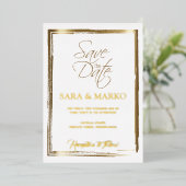 Moderne minimalist | Goud Folie Uitnodiging (Staand Voorkant)
