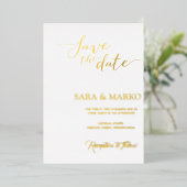 Moderne minimalist | Goud Folie Uitnodiging (Staand Voorkant)