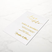 Moderne minimalist | Goud Folie Uitnodiging (Gedraaid)