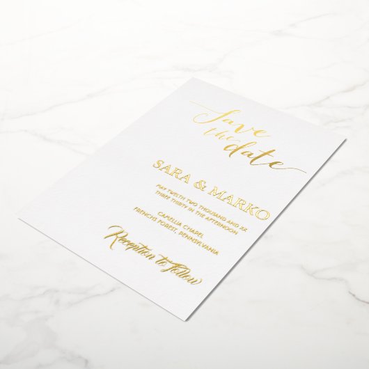 Moderne minimalist | Goud Folie Uitnodiging (Gedraaid)