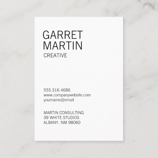 Moderne minimalist (grijs / wit) visitekaartje (Achterkant)