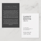 Moderne minimalist (grijs / wit) visitekaartje (Voorkant / Achterkant)