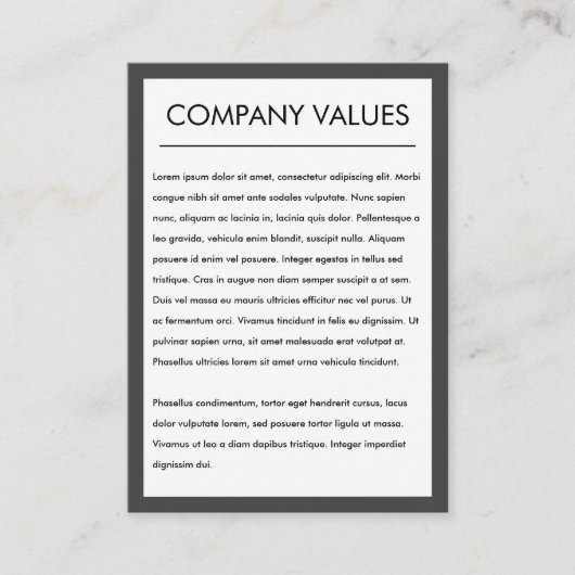 Moderne minimalist (grijs / wit) visitekaartje (Voorkant)