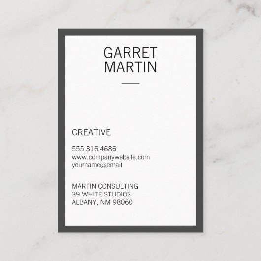 Moderne minimalist (grijs / wit) visitekaartje (Achterkant)