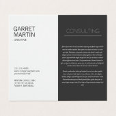 Moderne minimalist (grijs / wit) visitekaartje (Buitenkant ongevouwen)