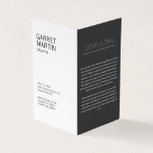 Moderne minimalist (grijs / wit) visitekaartje (Buitenkant)