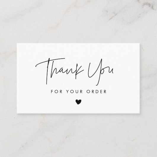Moderne minimalist Hartelijk dank voor uw bestelli Visitekaartje (Voorkant)