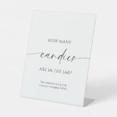 Moderne Minimalist Hoeveel Candys Zitten Er In De  Reclamebord Met Voetstuk (Voorkant)