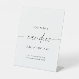 Moderne Minimalist Hoeveel snoepjes zitten er in d Reclamebord Met Voetstuk